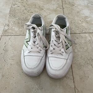 Vans White and Teal Sneakers